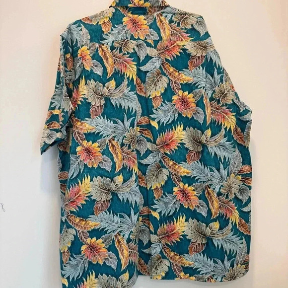 Go‎ Barefoot Men's Island Palms Reverse Aloha Shirt Size 2X - Picture 8 of 12